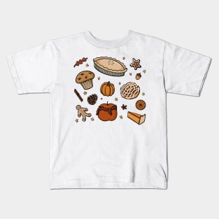 Autumn Baked Goods, Sweet treats, Cosy Snacks Illustration Kids T-Shirt